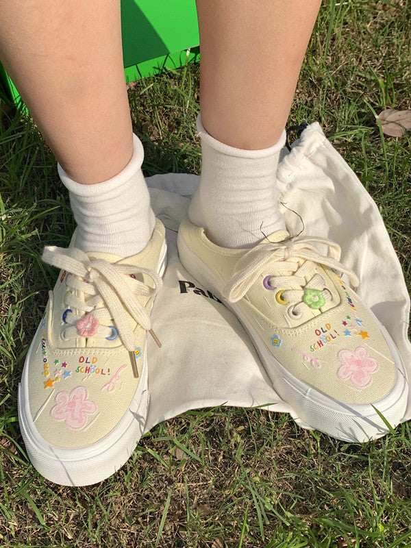 All-match Art Cute Student Custard Canvas Shoes Women