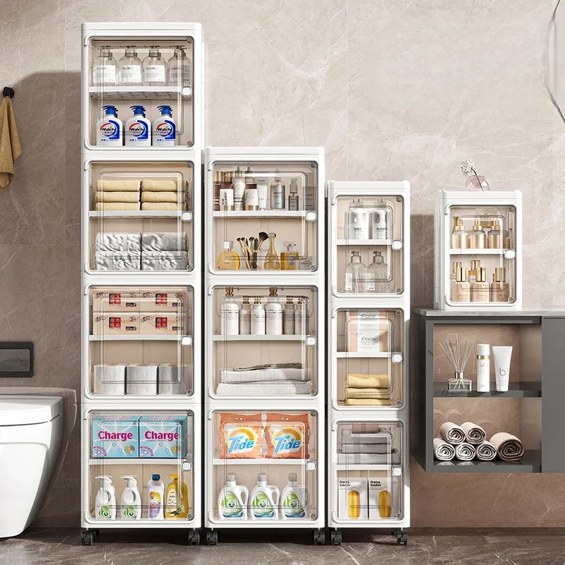 Bathroom foldable slit cabinet, bathroom storage cabinet, light luxury shelf, toilet side floor-standing storage cabinet
